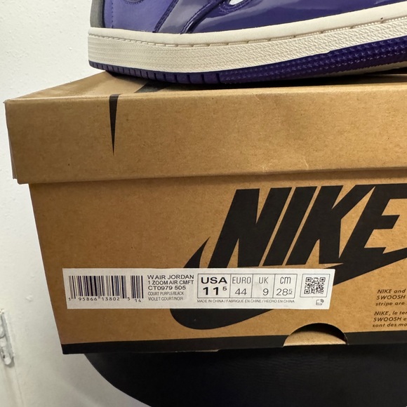 Jordan 1 High Zoom Air CMFT Purple Patent (Women's Size:11.5) NEW NEW NEW - Picture 2 of 14
